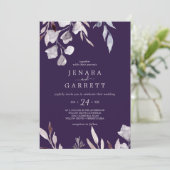 ウィター グリーン | プラム カジュアル ウェディング 招待状 (スタンド正面)