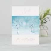 ウィター フレッシュネス 誓い更新 25周年 シルバー 箔招待状 (立ち正面)