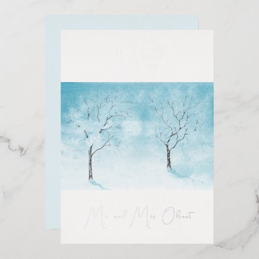 ウィター フレッシュネス 誓い更新 25周年 シルバー 箔招待状 (正面/裏面)