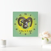 ウィダー21.メルツ・ビス20.4月ウール スクエア壁時計 (ホーム)