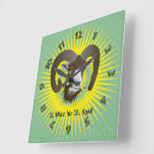 ウィダー21.メルツ・ビス20.4月ウール スクエア壁時計 (傾斜)