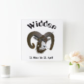 ウィダー – Sternzeichen Uhr スクエア壁時計 (ホーム)