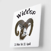 ウィダー – Sternzeichen Uhr スクエア壁時計 (傾斜)