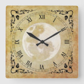 ウィチお洒落シー、アンティーク、ヴィンテージ スクエア壁時計 (正面)