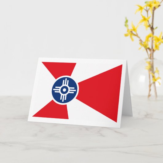 ウィチタの旗の挨拶状 カード (黄色い花)