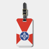 ウィチタカンザスICT国旗のラゲージタグ ラゲッジタグ (正面縦)