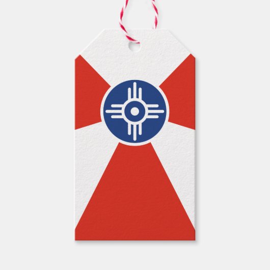 ウィチタカンザスICT国旗の贈り物ラベル ギフトタグ (正面)