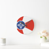 ウィチタカンザスICT国旗 ラウンド壁時計 (ホーム)