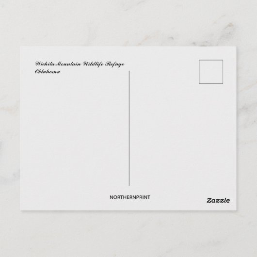 ウィチタマウンテンズワイルドライフレージオクラホマ ポストカード (裏面)