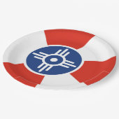 ウィチタ国旗(カンザス州,米国) ペーパープレート (アングル)