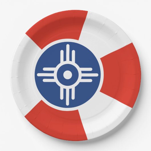 ウィチタ国旗(カンザス州,米国) ペーパープレート (正面)