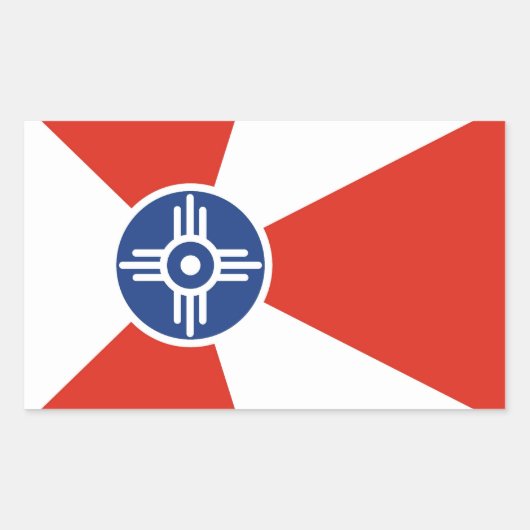 ウィチタ市旗カンザス州アメリカ国 長方形シール (正面)