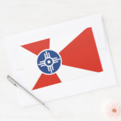 ウィチタ市旗カンザス州アメリカ国 長方形シール (封筒)