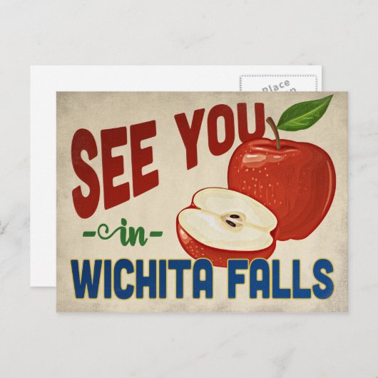 ウィチタ滝テキサス州アップル – ヴィンテージトラベル ポストカード (正面/裏面)