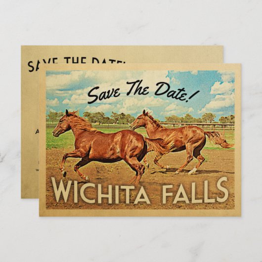 ウィチタ秋テキサス州日付馬を保存 案内ポストカード (正面/裏面)
