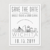 ウィチタ結婚ス |スタイル設定されたスカイライン日付を保存 ポストカード (正面)