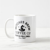 ウィッおもしろいチウィッチコーヒーハローを醸造 コーヒーマグカップ (左)