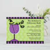 ウィッおもしろいチカクテルハローウィンパーティ招待状 招待状 (スタンド正面)