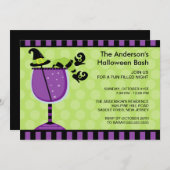 ウィッおもしろいチカクテルハローウィンパーティ招待状 招待状 (正面/裏面)