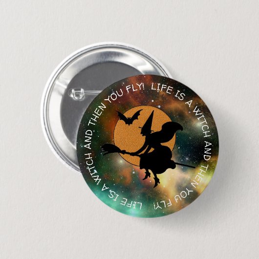 ウィッおもしろいチユーモアハッピーハローウィン 缶バッジ (正面&裏面)