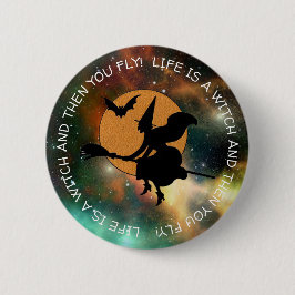 ウィッおもしろいチユーモアハッピーハローウィン 缶バッジ