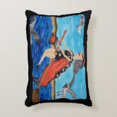 ウィッおもしろいチ飛んでいるブロムキャットシーグルスビーチ アクセントクッション (正面(垂直))