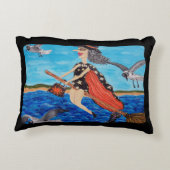 ウィッおもしろいチ飛んでいるブロムキャットシーグルスビーチ アクセントクッション (裏面)