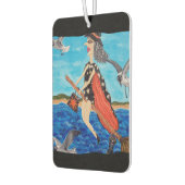 ウィッおもしろいチ飛んでいるブロムキャットシーグルスビーチ カーエアーフレッシュナー (左)