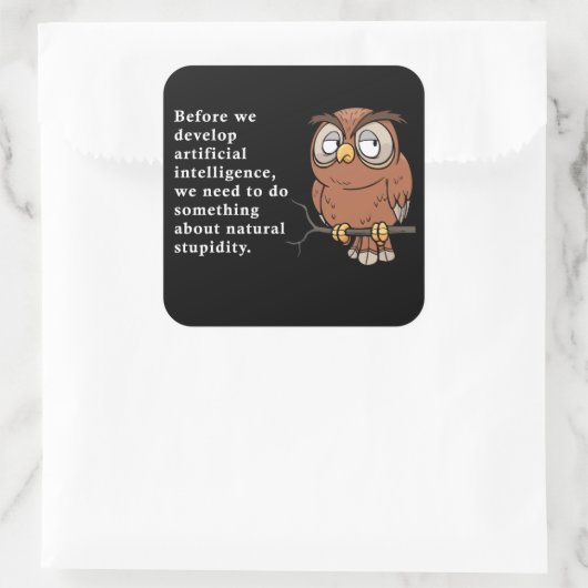 ウィッおもしろいティフクロウ引用文 – 自然について何かをする スクエアシール (バッグ)