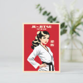 ウィッおもしろいティ柔術BJJMMA武術アーツユーモア ポストカード (スタンド正面)