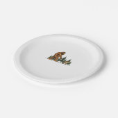 ウィッおもしろいペットビグフット犬歩く犬ママパパキッズ ペーパープレート (アングル)