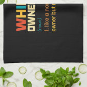 ウィッおもしろいペットヴィンテージレトロ犬ママパパギフトT市 キッチンタオル (折り畳み)