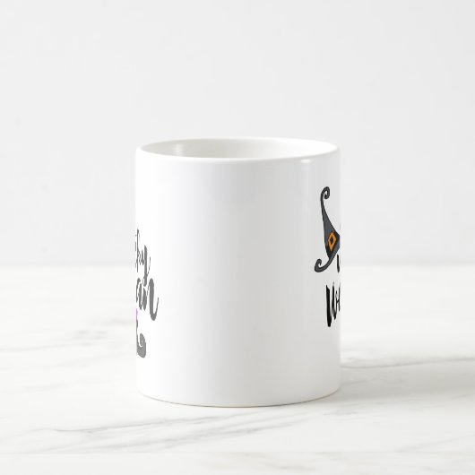 ウィッお洒落チな女性ハロウィーン コーヒーマグカップ (中央)