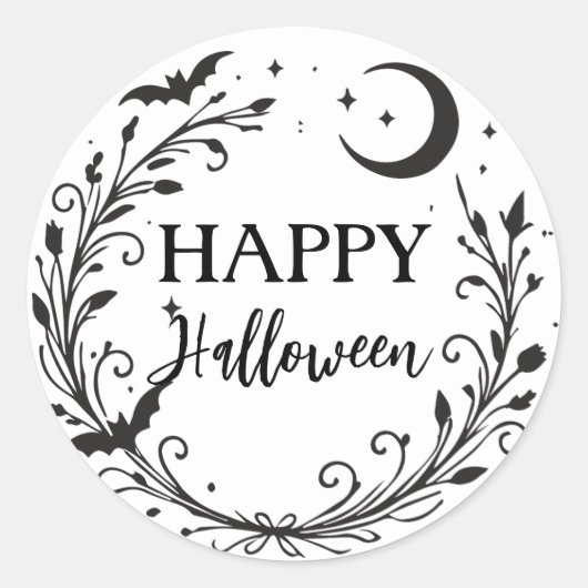 ウィッお洒落チウィッカ信者ハーブ魔法ハロウィーン ラウンドシール (正面)