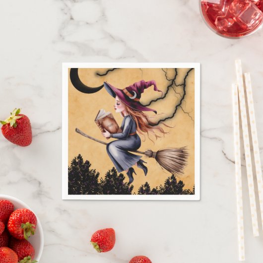 ウィッお洒落チ飛んでいるブルームガールバースデーパーティー スタンダードカクテルナプキン (インサイチュ)