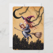 ウィッお洒落チ飛んでいるブルームガールバースデーパーティー 招待状 (裏面)