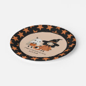 ウィッお洒落チ&幽霊ハロウィーン誕生日パーティー ペーパープレート (アングル)