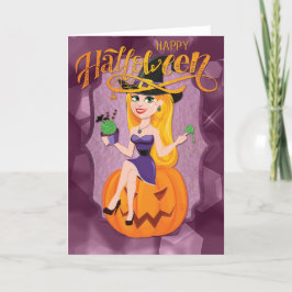 ウィッかわいらしチハッピーハローウィン カード