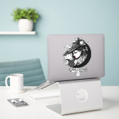 ウィッかわいらしチ&ブラックキャットウィッカ信者ウィッカスペルキャスティング シール (デスク上のノートパソコン)