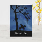 ウィッカハッピーバースデー賛美ベペガソスユニコーン カード (黄色い花)