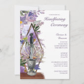 ウィッカハンドストエレガントパープルフローラ 招待状 (正面)