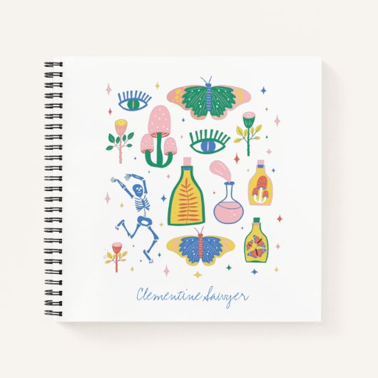 ウィッカラフルチ魔法ポパーソナライズされたーション ノートブック (正面)