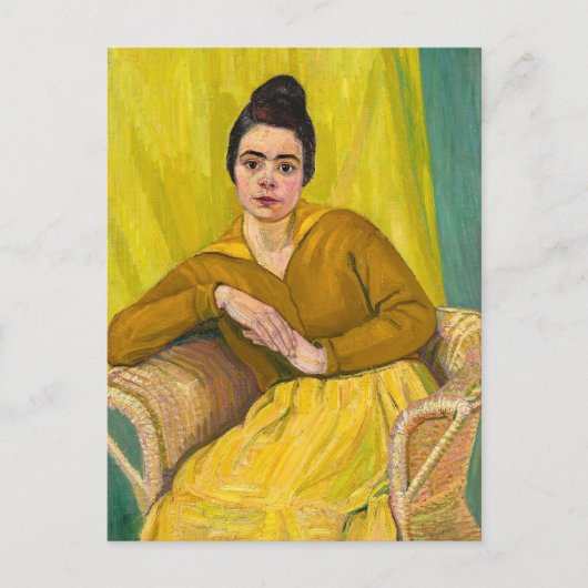 ウィッカーチェアに座った女性 | Koloman Moser ポストカード (正面)