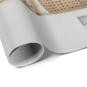 ウィッカーテーブルとプールの近くの椅子2脚 ラッピングペーパー (ロールコーナー)