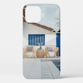 ウィッカーテーブルとプールの近くの椅子2脚 Case-Mate iPhoneケース (裏面)