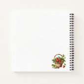 ウィッカーバスケットに入った新鮮なイチゴ ノートブック (裏面)