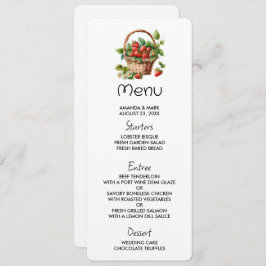 ウィッカーバスケットに入った新鮮なイチゴ 招待状