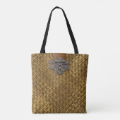 ウィッカーバスケットの留め金 トートバッグ (裏面)