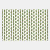 ウィッカーバスケットパターンの休日にクリスマスツリー ラッピングペーパーシート (正面2)