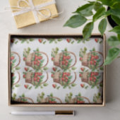 ウィッカーバスケットパターンの新鮮なイチゴ 薄葉紙 (ギフト)